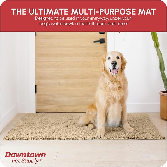 My Doggy Place Dog Mud Mat, 60" x 36" Oatmeal – Thick Microfiber Entry Rug for Snow, Mud & Salt – Absorbent, Quick-Dry, Washer-Safe & Non-Slip, X-Large