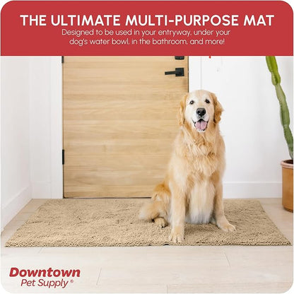 My Doggy Place Dog Mud Mat, 60" x 36" Oatmeal – Thick Microfiber Entry Rug for Snow, Mud & Salt – Absorbent, Quick-Dry, Washer-Safe & Non-Slip, X-Large