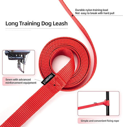 Dog/Puppy Obedience Recall Training Agility Lead - 15ft 20ft 30ft 40ft 50ft Training Leash - Great for Play, Camping, or Backyard (Brown, 15 Feet)