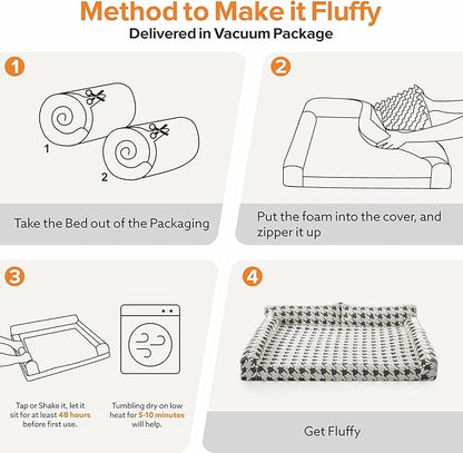 FURTIME Orthopedic Dog Beds Large Sized Dog, XL Washable Memory Foam Pet Couch Bed with Removable Washable Cover, Non-Slip Bottom with Bolster Sides, Grey