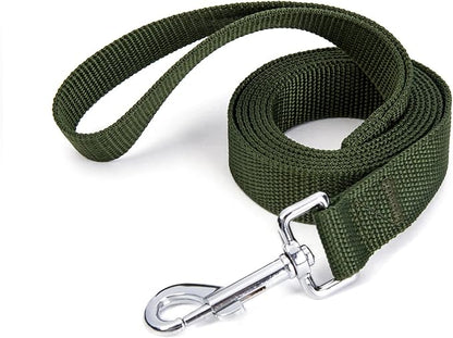 Siumouhoi Strong Durable 6 ft Nylon Dog Training Leash, 1 Inch Wide Traction Rope, for Small and Medium Dog (Military Green, 6 Feet)