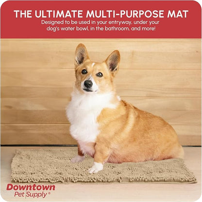 My Doggy Place Dog Mud Mat, 18" x 24" Oatmeal – Thick Microfiber Entry Rug for Snow, Mud & Salt – Absorbent, Quick-Dry, Washer-Safe & Non-Slip, Small