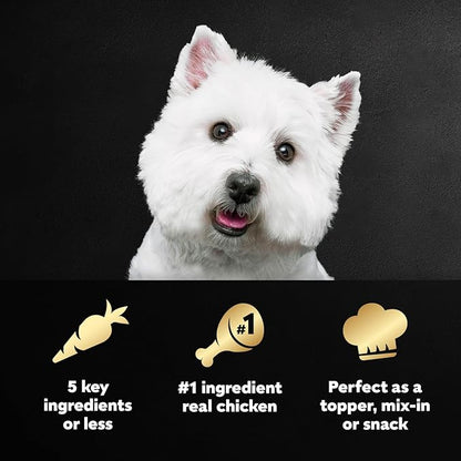 Cesar Simply Crafted Adult Wet Dog Food Toppers for Dry Food, Chicken, Carrots, Potatoes & Peas, 1.3 oz Tubs, 10 Count