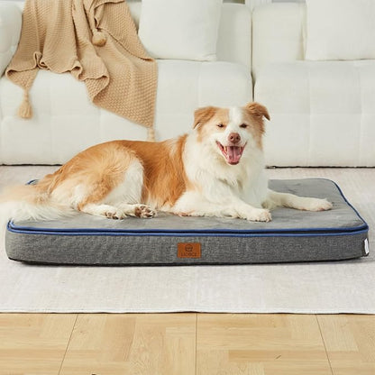 LIORCE Memory Foam XL Dog Bed - 4” Thick Orthopedic Beds for Extra Large Dogs - Waterproof Dog Bed with Removable Washable Cover & Wrap-Around Zipper - Ultimate Comfort and Easy Maintenance