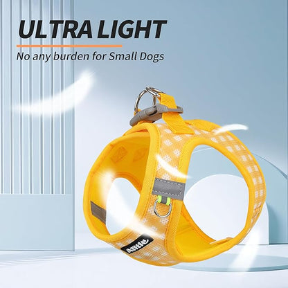 AIITLE Easy Walk Dog Vest Harness and Leash Set, Pet Supply No Pull, Breathable Mesh, Reflective Stripes, Adjustable Escape Proof Pet Outdoor Harnesses for Medium Dogs Yellow L