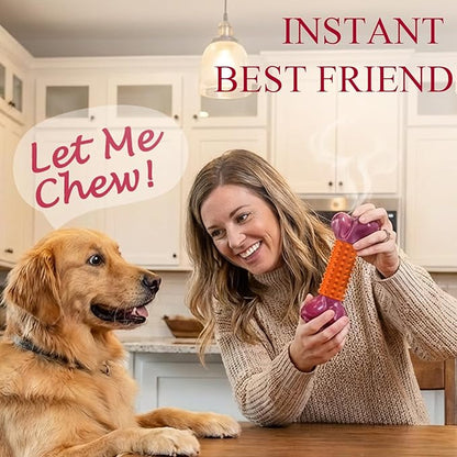 Apasiri Dog Toys for Aggressive Chewers Peanut Butter Flavored: 3-Pack Dog Bones for Large Dogs, 8" Chew Toys Long-Lasting, Tough Nylon & Rubber Dogs Toys