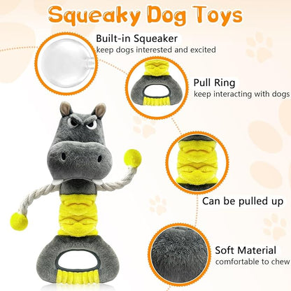 Fuufome Large Squeaky Plush Dog Toys for Small, Medium, and Large Dogs Daily Companionship, Training, Tug of War Puppy Toys to Keep Them Busy