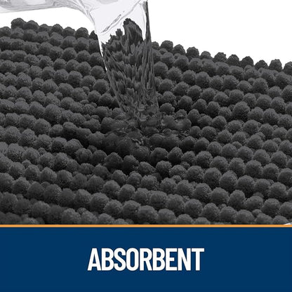 OLANLY Dog Door Mat for Muddy Paws 40x32, Ultra Absorbent Chenille Mud Doormat, Non-Slip Washable and Dirt Trapping Doormat for Indoor Entryway, Quick-Dry Indoor Pet Bed Mats for Dogs, Dark Grey