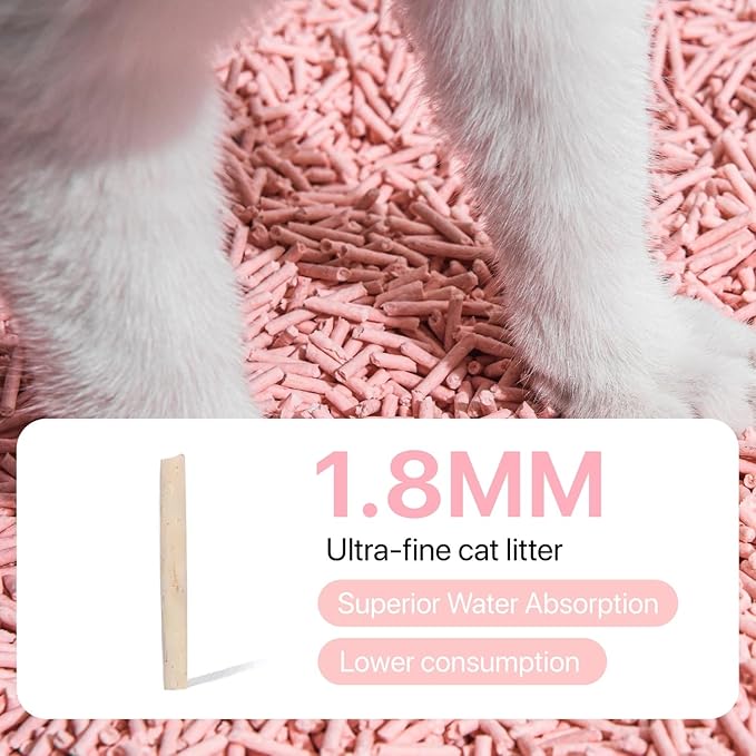 Michu Tofu Cat Litter Gen3 – 100% Natural & Biodegradable Clumping Formula, Fast-Clumping, Odor-Control, Flushable, Low-Tracking, Dust-Free – Value Box, 1 Box=11 lb, Peach