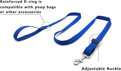 6FT Adjustable Dog Leash, Nylon Dog Leashes for Medium Large Dogs (Blue)