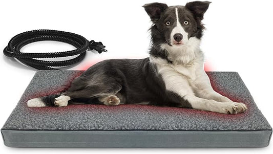 AUPETEK Heated Pet Beds for Indoor/Outdoor Cat & Dog Orthopedic Foam Warming Cat Beds Auto Temperature Control, Washable Cover with Waterproof Liner Thermo Kitty Electric Heating Bed