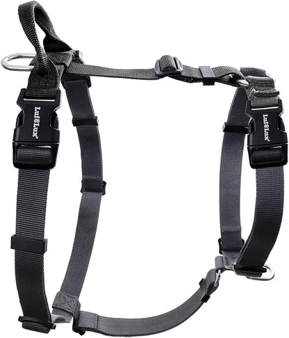 Non Restrictive No Pull Dog Harness, Neck Buckle Desgin, Back Handler, Lightweight Easy Walk Freedom Harness, Six Points Adjustment, Small Dogs Chest(17-23inches) Black