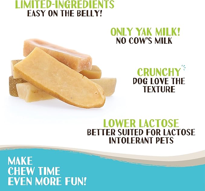 Raw Paws Himalayan Yak Chews for Dogs - Small Chews (75-Count) - Packed in USA - Tibetan Yak Cheese Dog Chew for Small Breeds - Hard Milk Dog Chew Bones - Single Ingredient - Long Lasting