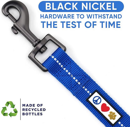 Pawtitas Blue Dog Leash 6 ft M/L Reflective Durable Lightweight Recycled Lead for Medium or Large Dogs and Puppies