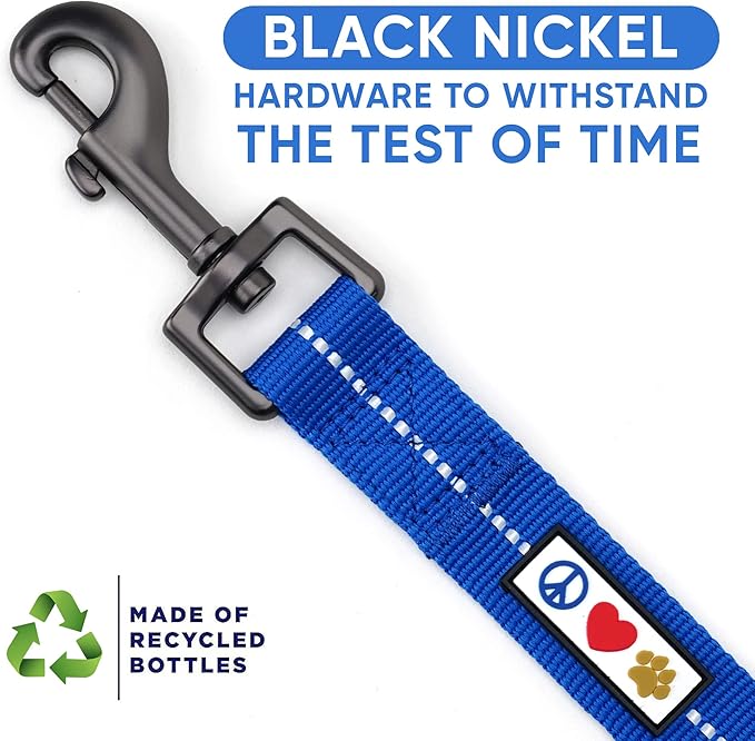 Pawtitas Blue Dog Leash 6 ft XS/S Reflective Durable Lightweight Recycled Lead for Small Dogs and Puppies