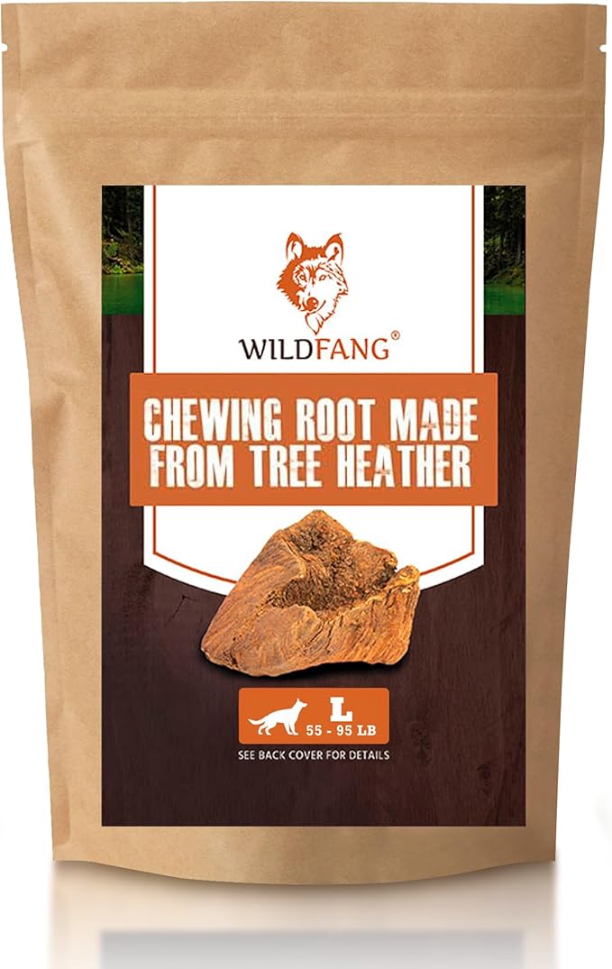 Wildfang® Briar Wood Chewing Root, Large - Splinter Free Wood Dog Chew Toys for Aggressive Chewer, Odorless Natural Teething Toys Dogs Dental Health, Healthy Gums (for Dogs 55-99 lbs), Pack of 3