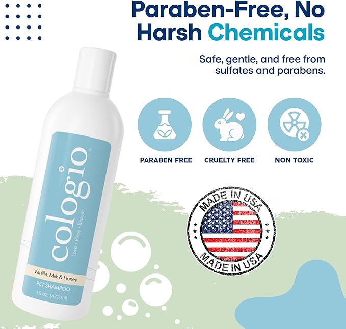 Dog Shampoo with Manuka Honey, Moisturizing Dog Shampoo for Sensitive and Dry Itchy Skin, Shampoo for Dogs with Allergies and Dry Skin, Odor Eliminator, Paraben-Free, Made in USA 16 oz