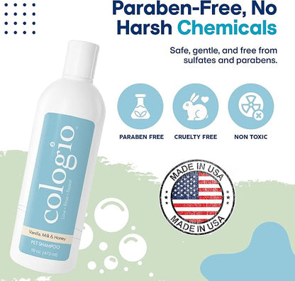 Dog Shampoo with Manuka Honey, Moisturizing Dog Shampoo for Sensitive and Dry Itchy Skin, Shampoo for Dogs with Allergies and Dry Skin, Odor Eliminator, Paraben-Free, Made in USA 16 oz