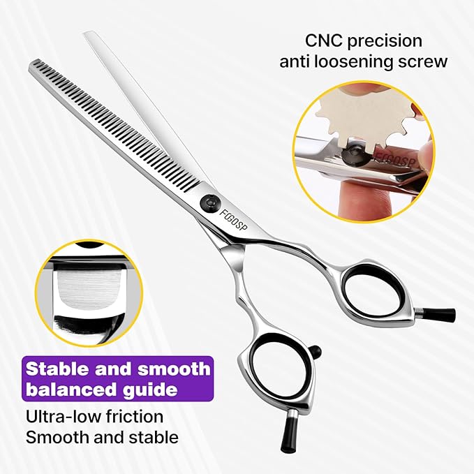 Thinning Shears for Dogs Professional Dog Grooming Scissors Pet Thinners Shear Japan 440C 30% Thinning Rate 46 Teeth Light Weight Designed for Pet Groomers or Family DIY Use