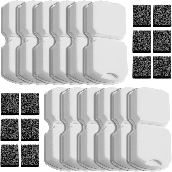 Cat Water Fountain Filter: 24 Cat Fountain Filter Replacement - 12 Carbon Filters & 12 Foam Filters - Suitable for IHOUONE Stainless Steel pet Fountains