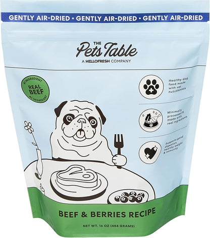 The Pets Table Mixed Grain Free and Grain Inclusive, Air Dried Dog Food 2 Pack - Beef & Berries + Chicken & Sweet Potato, 16 Ounce (Pack of 2)