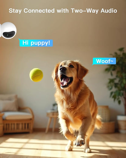 ARENTI 5G Indoor Security Camera, 4MP Pet Camera with Speaker for Dog/Cat, Baby Monitor with Phone App, Dual-Band WiFi, Auto Tracking, Super Night Vision, 2-Way Talk, 64G Local Storage (P2Q 64G)