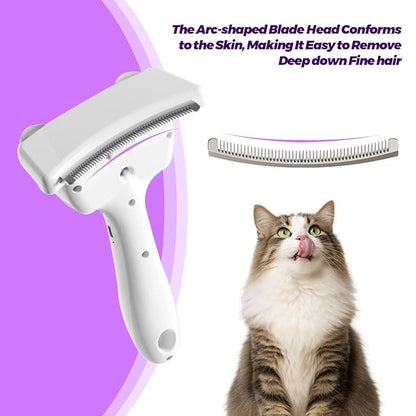 3 in-1 Cat & Dog Steam Comb for Long Short Hair for Any Size Cat & Dog Hair Removal & Shedding, Two Spray Mode with USB, Brush Haired Release Button - Include “2” Waterless Shampoo(White)
