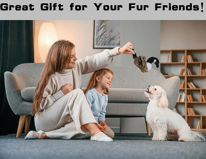 JKW Pet Dog Toys, Plush & Stuffed Goose Toys，Squeaky Puppy Toys (Goose, M)