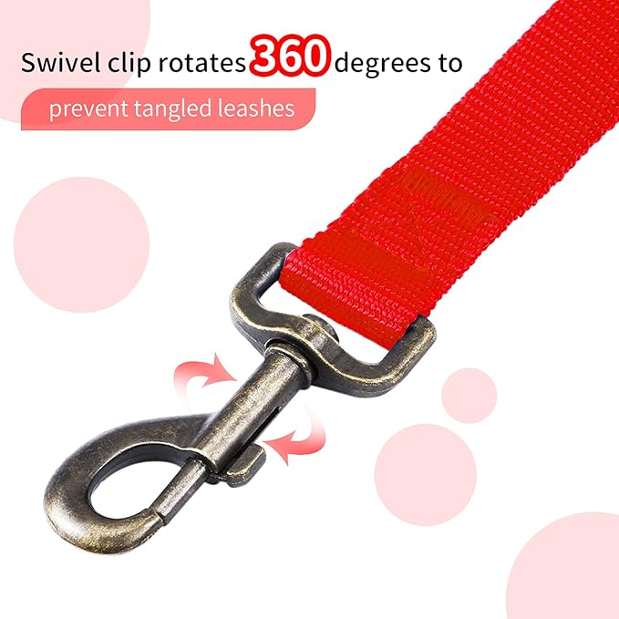 HIKISS Long Dog Leash Obedience Recall Training Agility Lead with Thickening Material for Large Dog - 15ft 20ft 30ft 50ft 100ft Training Leash(Red 30ft)