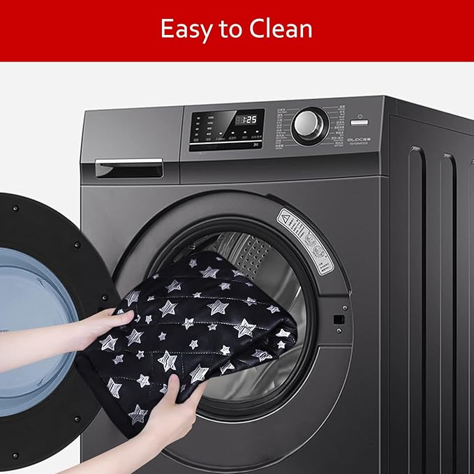Waterproof Dog Bed Covers Replacement Washable Pet Hair Easy to Remove, Noiseless Quilted Puppy Pet Bed Cover Lovely Black Star Print 32x44 Inches, for Dog/Cat, Cover Only