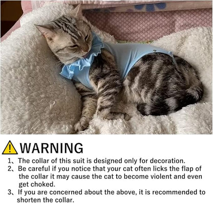 Cat Recovery Suit for Abdominal Wounds and Skin Diseases,Breathable Surgical Recovery Shirt After Surgery Wear Anti Licking Wounds,E-Collar Alternative for Female Cats Kitten(RSC01-yellow-s)