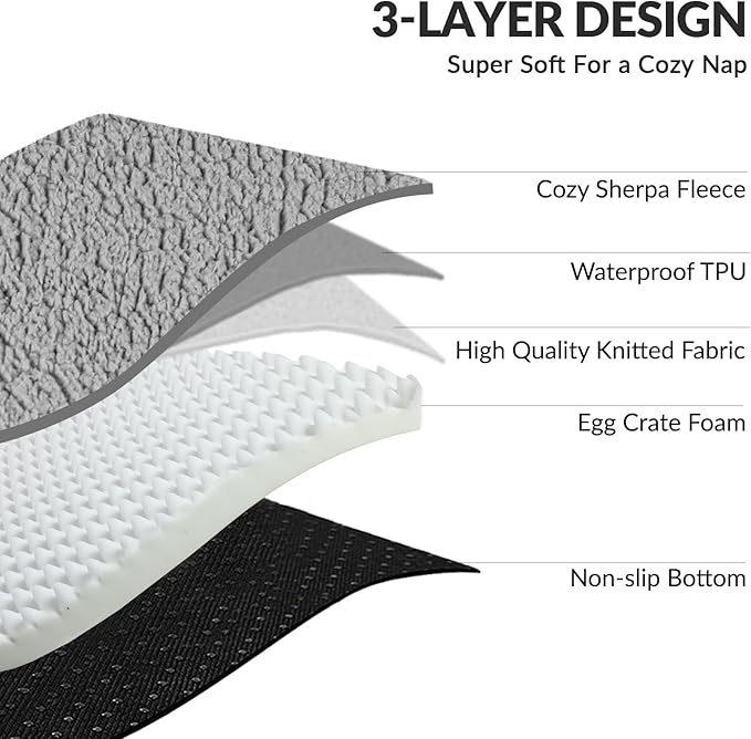 Patas Lague Orthopedic Jumbo Dog Bed for Extra Large Dogs 56''X40'', Waterproof L Bolster Pet Sofa Beds with Removable Washable Cover, Soft Comfortable Pet Couch Crate Mat with Nonskid Bottom, Grey