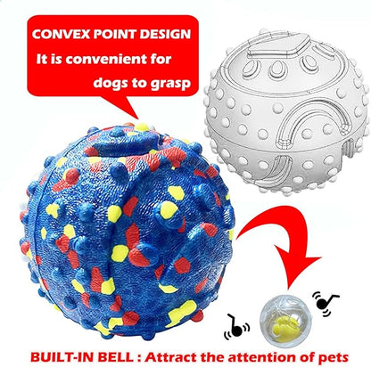 CAISHOW Dog Ball Squeak Toys (Bell Ball 4Pcs)