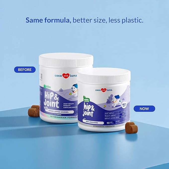 Hip and Joint Supplement for Dogs - with Collagen, Glucosamine for Dogs - Fish Oil - Hip & Joint Support, Ease Inflammation, Antioxidant.