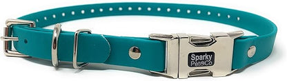 Sparky Pet Co - Apollo ECollar Replacement Strap - Dog Collar - Waterproof Biothane - Adjustable - Double Buckle - Quick Snap Metal Clasp - for Invisible Fence Systems - 3/4" x 28" (Teal)