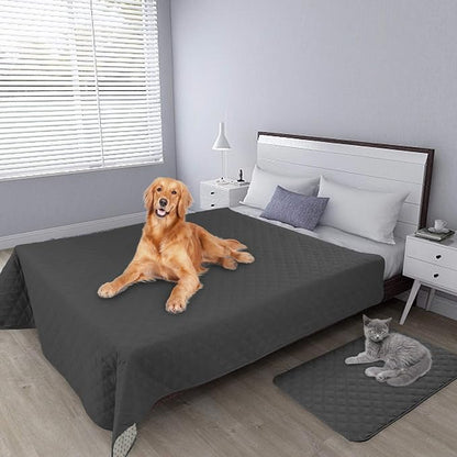 Easy-Going 100% Waterproof Dog Bed Cover, Non-Slip Pet Blanket for Furniture, Washable Couch Cover, Repleasement Sofa Cover (52X82 in,Dark Gray)