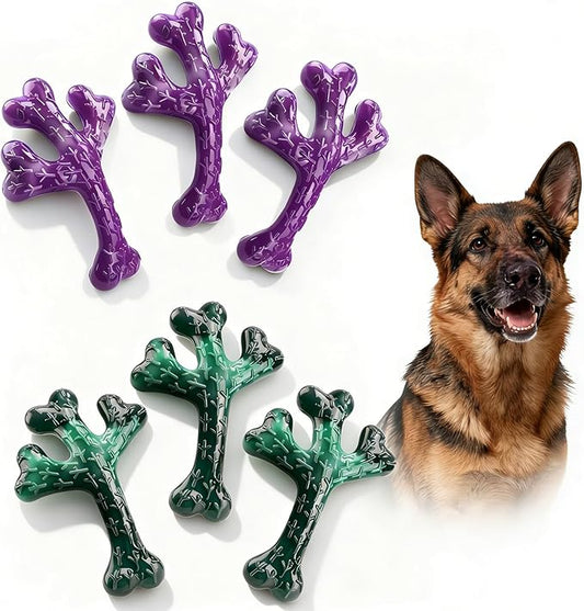 Frienhund Dog Toys for Aggressive Chewers: Dog Chew Toys 6 Pack Beef Flavored Indestructible Toy, Easy to Use & Clean, Tough Nylon Chew Bone for 20-70 lbs Medium and Large Dogs