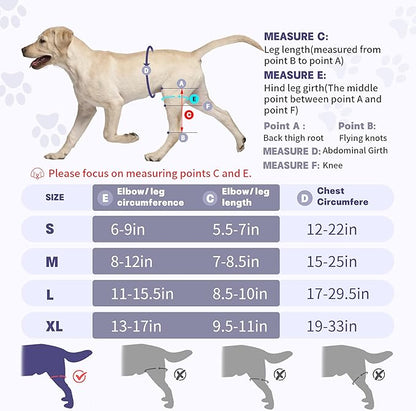 Dog Knee Brace for Torn Acl Hind Leg,Adjustable Four-Legged Universal Dog Knee Brace with Metal Support Strip,Keeps Joints Stable&Relieve Joint Pain and Ligament Damage,Size L.