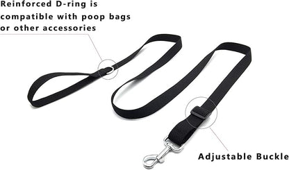 6FT Adjustable Dog Leash, Nylon Dog Leashes for Medium Large Dogs (Black)