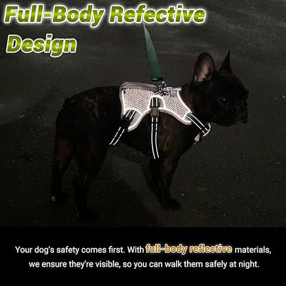BELPRO Multi-Use Support Dog Harness, Escape Proof No Pull Reflective Adjustable Vest with Durable Handle, Dog Walking Harness for Big/Active Dogs (Green, S)