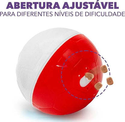 amicus Mini - Crazy Ball - Dog Treat Ball - Interactive Treat Dispensing pet Toys - Pets Enrichment Toys - Pets Toys to Keep Them Busy - Slow Feeder - 100g/3.5 oz - Red/White