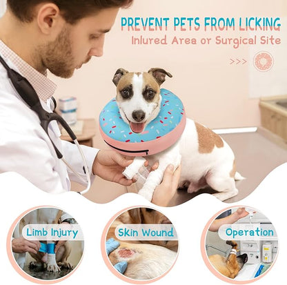 Supet Inflatable Dog Cone Collar for Large Medium Small Dogs, Soft Cone Collar for Dogs Cats, ECollar Doggie Neck Donut Dog Cone Alternative After Surgery