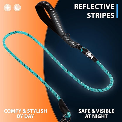 SparklyPets - Double Dog Bungee Rope Leash for 2 Small Dogs - Dual Dog Lead for Small Breeds - Soft Handles, No Tangle, Adjustable Couplers - Flow Leash, 2 Dogs Walking Accessory