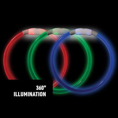 Nite Ize NiteHowl Rechargeable LED Safety Necklace - Disc-O Select - High-Visibility Collar for Nighttime - 360-Degree Illumination & Customizable Fit - Color Changing - Weather Resistant - Regular