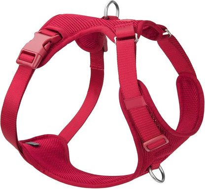 No Pull Dog Harness for Small Medium Large Dogs - Adjustable 2 Layer Mesh Dog Vest with Dual Clip, Escape Proof, Quick Release, Lightweight Breathable Mesh for Walking Hiking (Burgundy Red,XL)