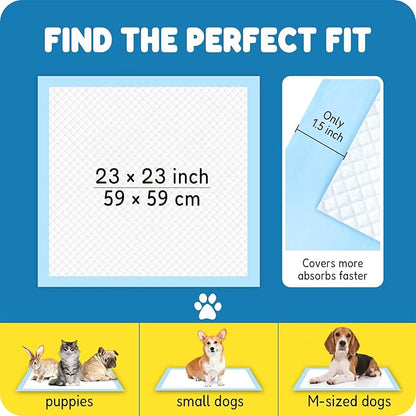 MoMoCo Puppy Pads, 23"x23"-100 Count Dog Pee Pads, Super Absorbent Disposable Dogs Training Pads , Leak-Proof, Quick-Drying Dogs Pads for Doggies Puppies