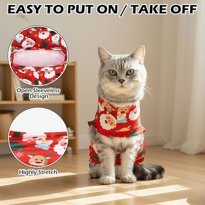 EXPAWLORER Cat Christmas Sweater - Sweaters for Cats Only Soft Warm Pet Clothes, Fall and Winter Xmas Coat Pullover Design, Fleece Sweatshirt Clothing Also for Puppy Small Dogs, Small