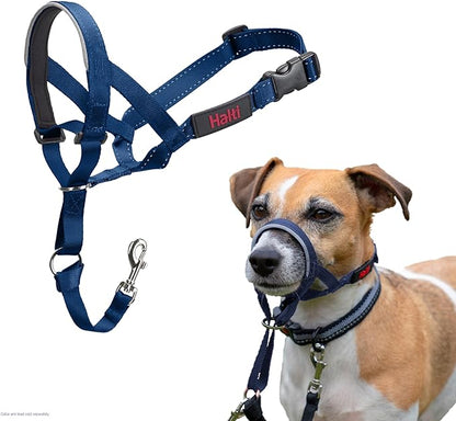Halti Headcollar - Stop Your Dog Pulling on The Leash. Adjustable, Reflective and Lightweight, with Padded Nose Band. Dog Training Anti-Pull Collar for Small Dogs (Size 1, Cobalt Blue)