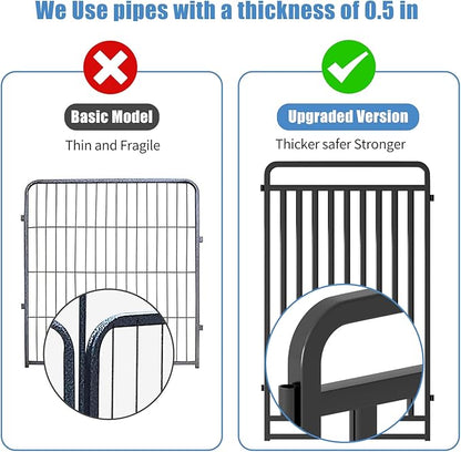 New Thickened Version Dog Playpen, 43 Inch Dog Fences for The Yard, Portable Outdoor Dog Playpen for Large/Medium/Small Dogs, Foldable Metal Dog playpen, with Doors (40 Panels, 43 Inch)