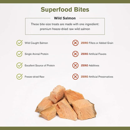 BADLANDS RANCH by Katherine Heigl – Superfood Bite Freeze-Dried Raw Wild Salmon Dog Treats – High Protein Single-Ingredient Snacks for Training, Rewards & Daily Wellness